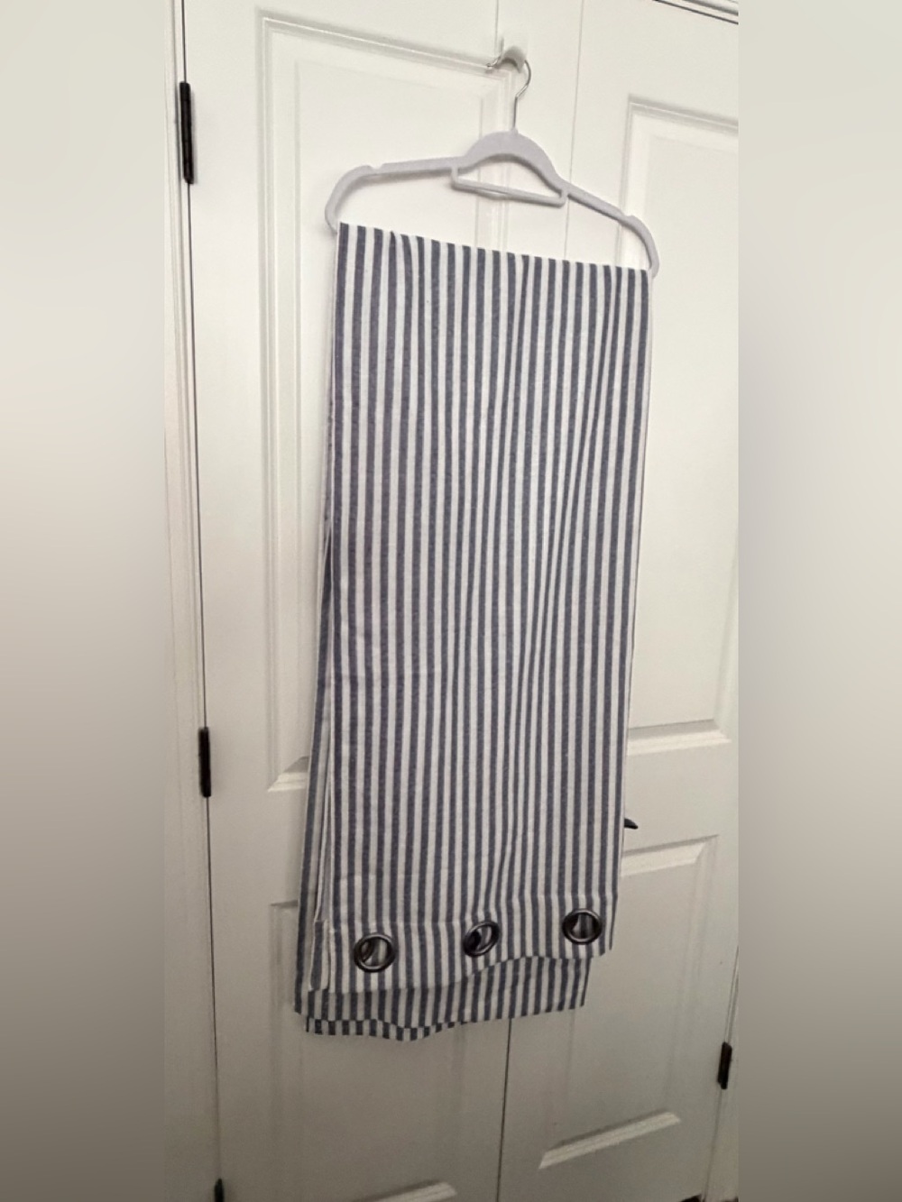 Striped Navy and White curtain panels 2